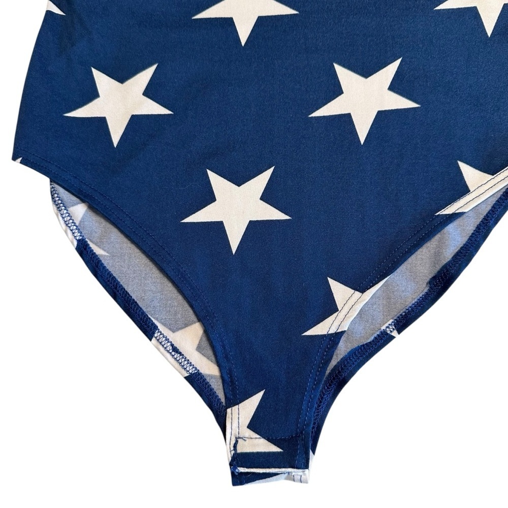 Gaze | Blue & White Star One Piece Bodysuit Size Small - Picture 3 of 8